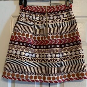 Nomad, Morgan Carper, stunning metallic brocade skirt with pockets, size 8, EUC
